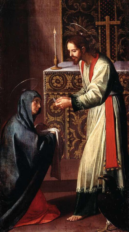 São João Evangelista dando a comunhão à Virgem, 1650, Alonso Cano