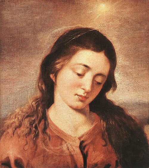 Fragment with the Head of the Virgin, 1650, Alonso Cano