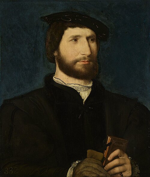 Portrait of a Man Holding a Volume of Petrarch, , Jean Clouet