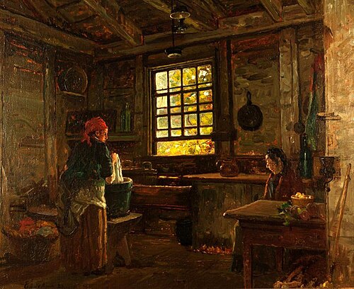 Old Colonial Wash Kitchen (Old Eliot House, Hyde Park, MA), 1883, John Joseph Enneking