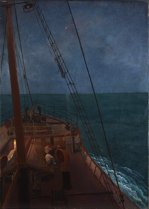 Nächtliche Fahrt im Mittelmeer, 1905, Emil Orlik