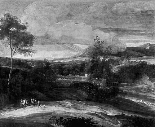 Landscape with a donkey driver, , Ignatius van der Stock