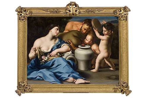 Baccante con fiori, satiro e amorini, 1707, Ignaz Stern
