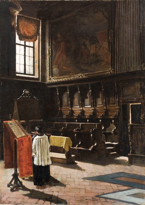 Il coro della chiesa di Abate a Milano., 1879, Giovanni Segantini