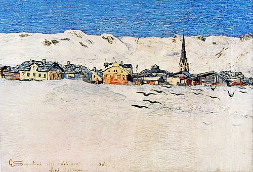 Savognino in winter, 1889, Giovanni Segantini