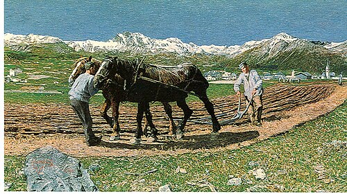 Ploughing, 1890, Giovanni Segantini