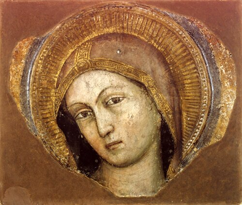 La tête de la Vierge., 1350, Altichiero da Zevio