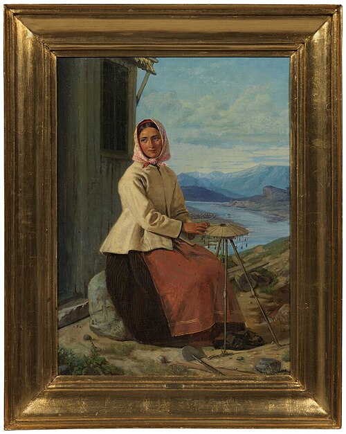 Woman with Handwork outside a Fisherman’s Hut, 1852, Moritz Unna