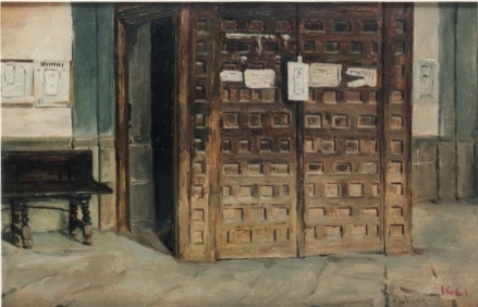 Interior de l'església de Sant Sebastià, 1867, Mariano Fortuny Marsal