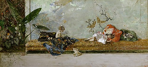 The Painter's Children in the Japanese Room, 1874, Mariano Fortuny Marsal