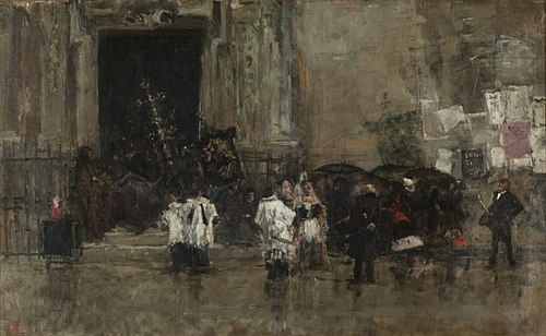 The procession surprised by the rain, 1867, Mariano Fortuny Marsal