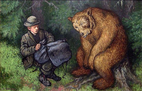 The Ash Lad and the Bear, 1900, Theodor Kittelsen