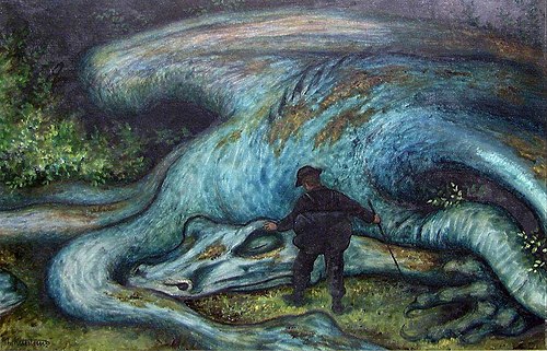 The Ash Lad and the Dragon, 1900, Theodor Kittelsen