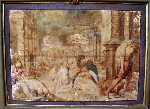 bozzetti a tempera per le storie di san stanislao kostka 11 lublino liberata dalla pestilenza, , Andrea Pozzo