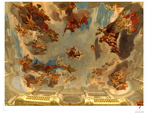 Apotheosis of Hercules in Liechtenstein palace, 1705, Andrea Pozzo