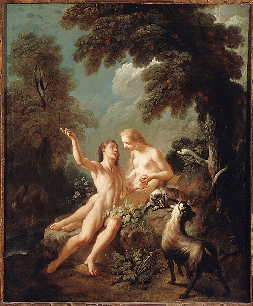 Adam et Eve au Paradis, 1735, Jean-Joseph Dumons