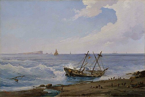 Naufrage vers la côte italienne, 1900, Dominique Trachel