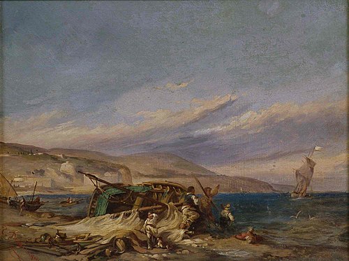 Barques et pêcheurs près de Nice, 1900, Dominique Trachel
