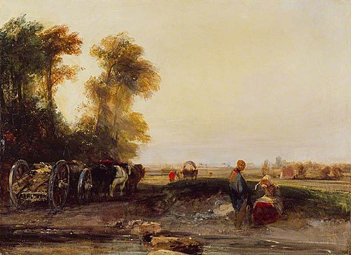 Landscape with Timber Waggon, 1825, Richard Parkes Bonington