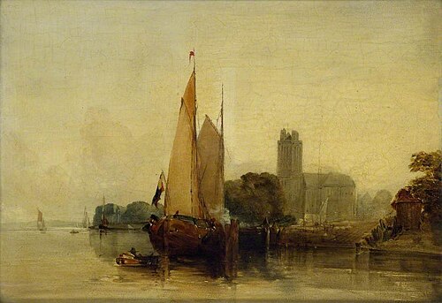 River Scene near Dordrecht, , Richard Parkes Bonington