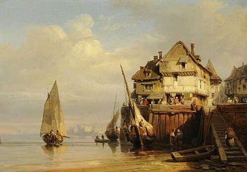 Old Cherbourg, France, , Richard Parkes Bonington