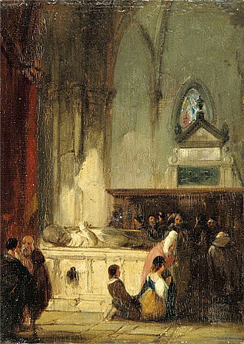 Tomb in the Church of Saint-Omer, France, , Richard Parkes Bonington