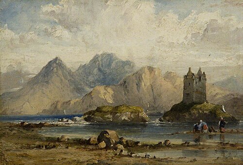 Castle on a Scottish Loch, 1825, Richard Parkes Bonington