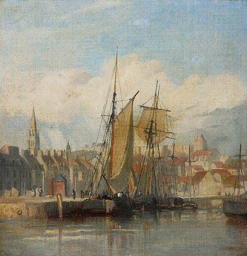Dieppe Harbour, , Richard Parkes Bonington
