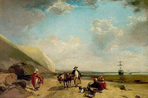 Fisherfolk on the Coast of Normandy, France, 1824, Richard Parkes Bonington