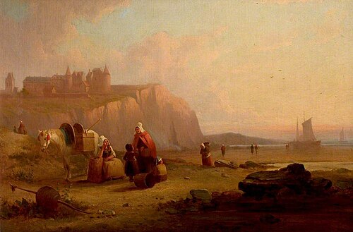 Scene on the Coast of Normandy, France (The Old Castle of Dieppe on the Coast of Normandy), 1825, Richard Parkes Bonington
