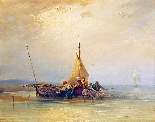 Sea Piece, Fishing Nets, 1825, Richard Parkes Bonington