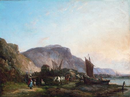 Coastal Scene with Fishing Boats, 1828, Richard Parkes Bonington