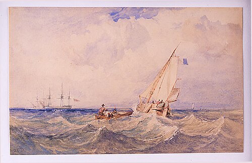 Shipping in a Swell, 1824, Richard Parkes Bonington