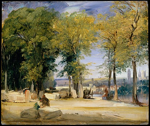 View near Rouen, 1825, Richard Parkes Bonington