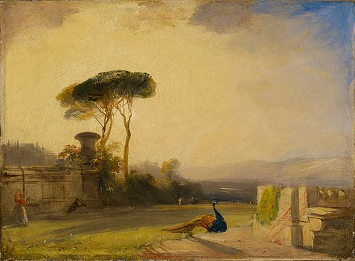 View on the Grounds of a Villa near Florence, 1826, Richard Parkes Bonington