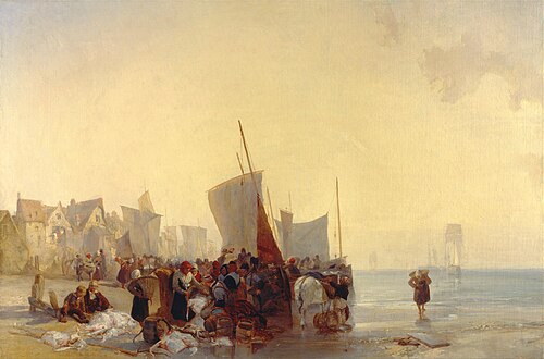 A Fish-market near Boulogne, 1824, Richard Parkes Bonington