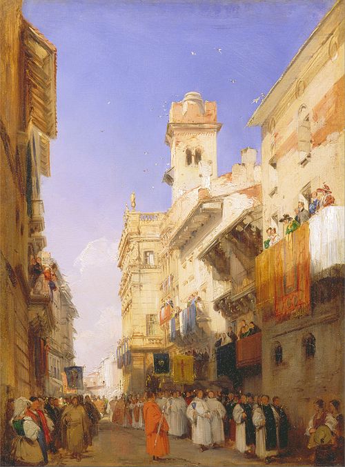 Corso Sant'Anastasia, Verona, 1828, Richard Parkes Bonington