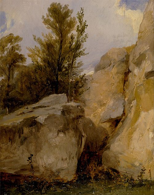 In the Forest at Fontainebleau, 1825, Richard Parkes Bonington
