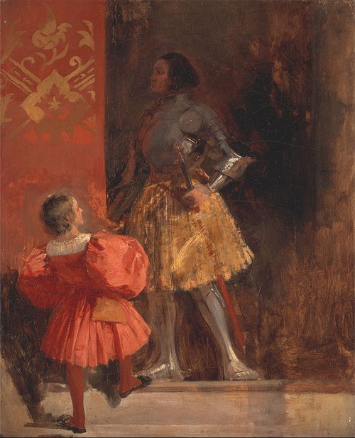 A Knight and Page (from Johann Wolfgang von Goethe’s “Götz von Berlichingen” ), 1826, Richard Parkes Bonington