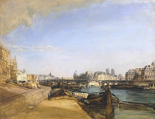 Le Pont des Arts, Paris, 1826, Richard Parkes Bonington