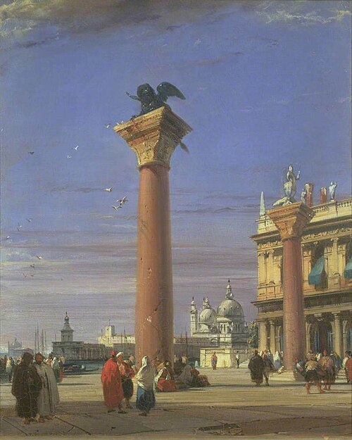 View of the Piazzetta near the Square of St Mark, Venice, 1827, Richard Parkes Bonington