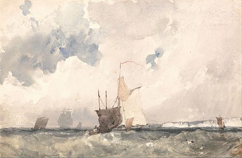 Vessels in a Choppy Sea, 1824, Richard Parkes Bonington