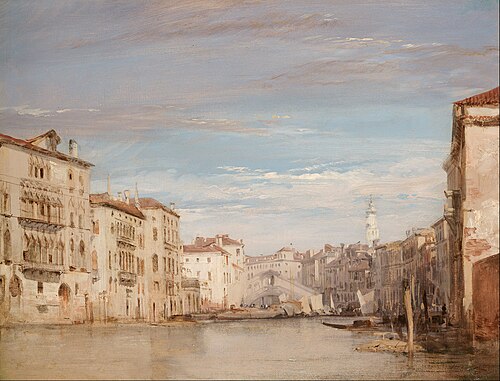 The Grand Canal, Venice, Looking Toward the Rialto, 1826, Richard Parkes Bonington