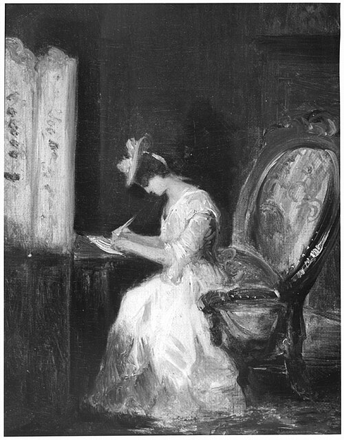 Young Woman Writing a Letter, 1824, Richard Parkes Bonington