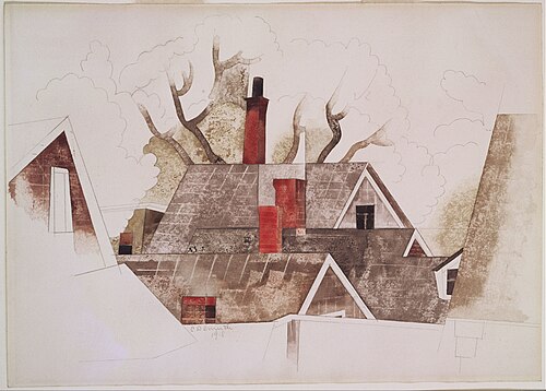 Red Chimneys, 1918, Charles Demuth