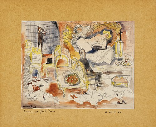 Count Muffat Discovers Nana with the Marquis de Chouard, 1915, Charles Demuth