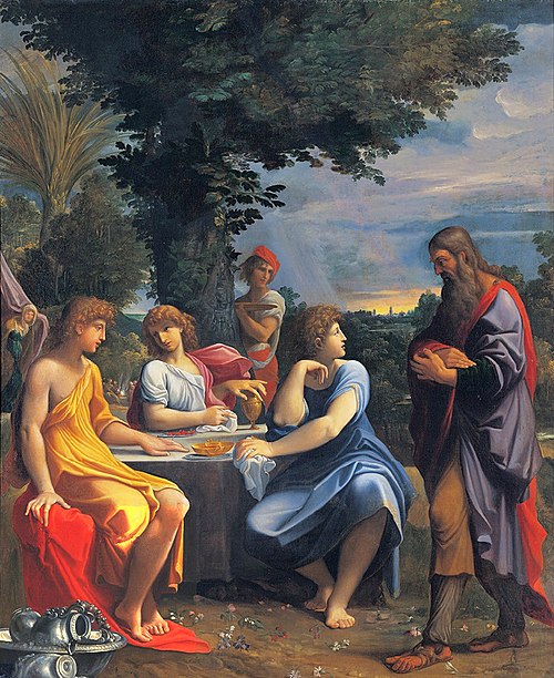 Three angels visiting Abraham, 1610, Lodovico Carracci
