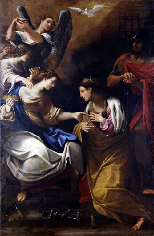 Santa Caterina d'Alessandria riceve in carcere la visita dell'imperatrice Faustina, 1600, Lodovico Carracci