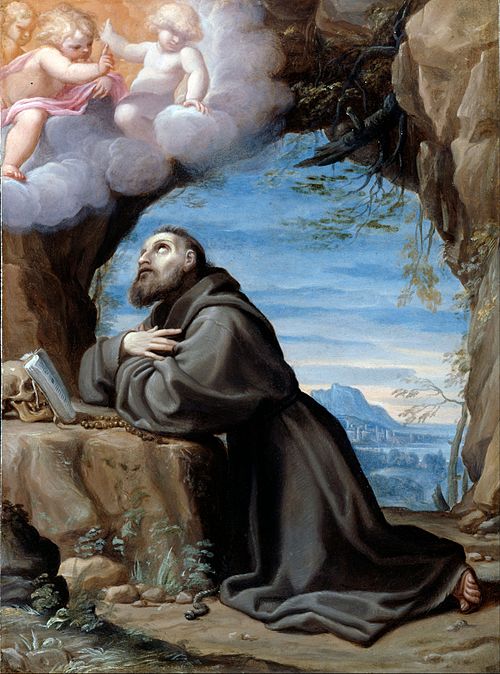 Saint Francis in Meditation, 1580, Lodovico Carracci