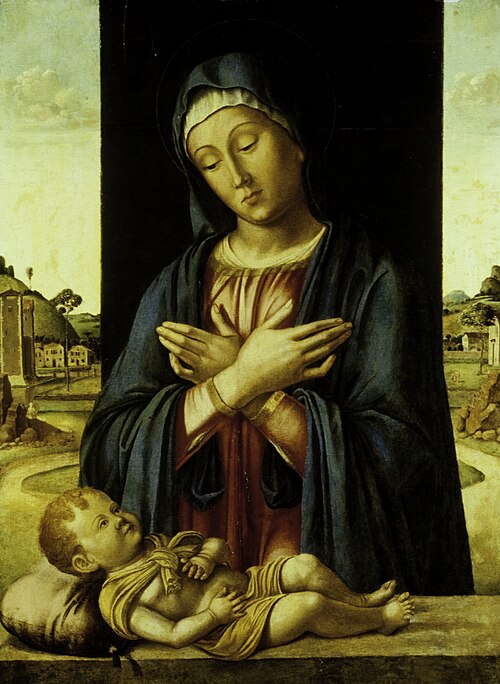 The Madonna Adoring the Christ Child, , Jacopo da Valenza